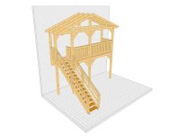 Balkon 003 1 mit Treppe mit Podest