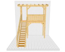 Balkon mit Treppe mit Podest