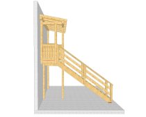 Balkon mit Treppe mit Podest