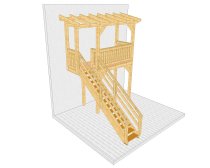Balkon mit Treppe mit Podest